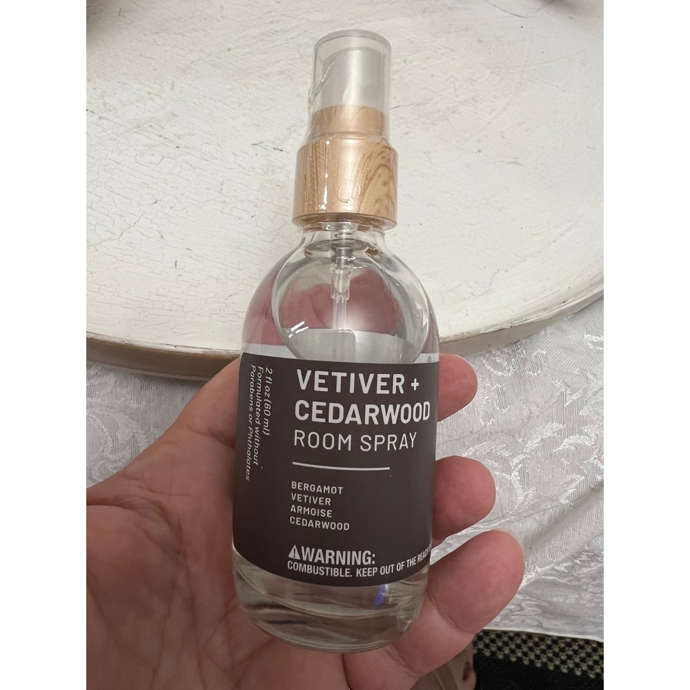 Vetiver + Cedarwood Room Spray 2 fl oz Essential Oil Home Fragrance Mist